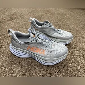 Hoka One Bondi 8 Women’s Running Shoes, Size 8.5B, Harbor Mist/Lunar Rock